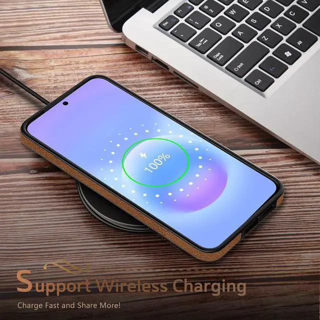 Alt view image 7 of 7 - for Galaxy A57 5G Case Luxury Vintage Leather Slim Elegant Leather Coated Shockproof Protective Phone Case Compatible with Galaxy A57 5G 6.7 2026 Brown
