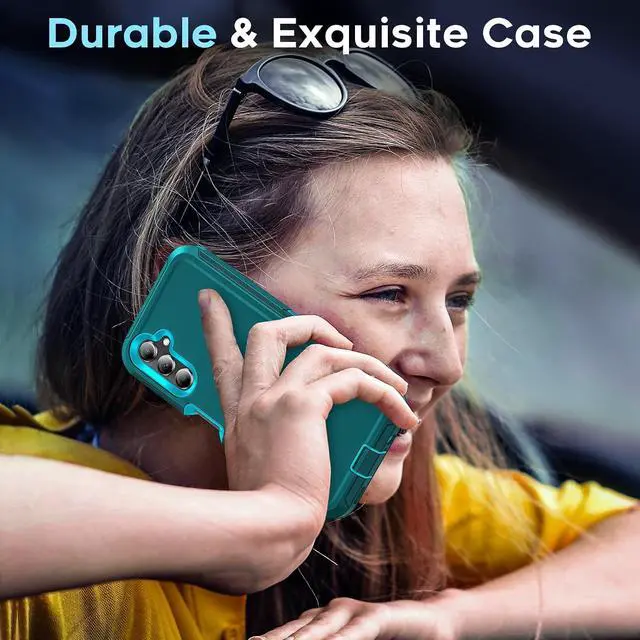 Alt view image 5 of 7 - for Galaxy-A14-5G-Phone Case: Heavy Duty Rugged 3 Layer Teal | A14 Phone Case with Screen Protector Military Grade Shockproof Cell Android with Charging Port para A 14