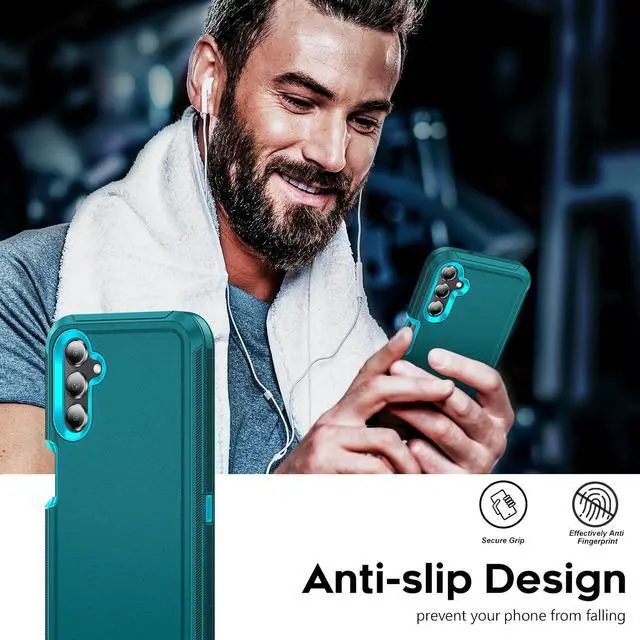 Alt view image 6 of 7 - for Galaxy-A14-5G-Phone Case: Heavy Duty Rugged 3 Layer Teal | A14 Phone Case with Screen Protector Military Grade Shockproof Cell Android with Charging Port para A 14