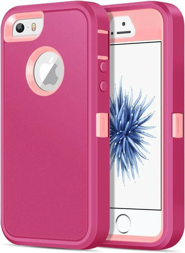 Main image of for iPhone 5/5S/SE 1st Generation 2016 Defend & Rugged Case - Pink | Heavy Duty Shockproof Dual-Layer Protective Back Cover Drop Protection Anti-Scratch Non-slip Bumper Matte Armor Phone Cases