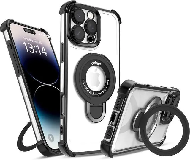 Main image of for iPhone 11 Pro Case with Strong Magnetic Ring Stand Military-Grade Shockproof 4 Airbag Corners Protective Fit for MagSafe Kickstand Phone Case for iPhone 11 Pro - Black