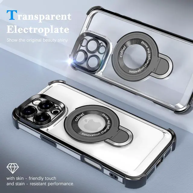 Alt view image 2 of 7 - for iPhone 11 Pro Case with Strong Magnetic Ring Stand Military-Grade Shockproof 4 Airbag Corners Protective Fit for MagSafe Kickstand Phone Case for iPhone 11 Pro - Black