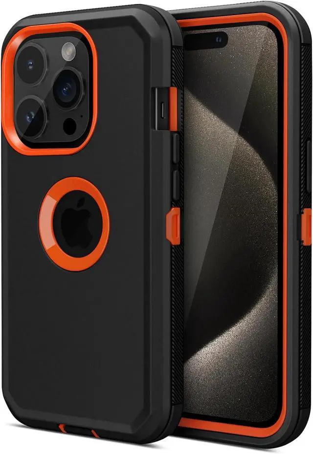 Main image of for iPhone 15 Pro Max Case Heavy Duty Drop Protection Black Orange | Drop Protection Screenless Dual Layer Shockproof Sports Rugged Bumper Dust Proof Cell Phone Case for iPhone 15 Pro Max 6.7