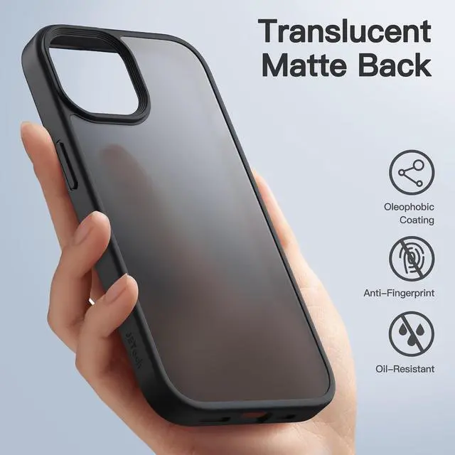Alt view image 3 of 5 - Matte Case for iPhone 15 Black | Military-Grade Protection Frosted Matte Back Anti-Fingerprint Finish Shockproof Design