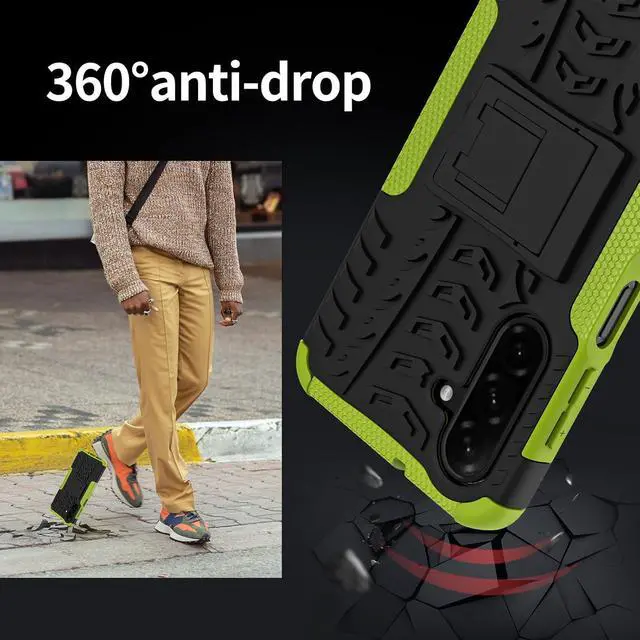 Alt view image 3 of 7 - for Galaxy A17 5G/ A26 5G Phone Case with 2*Screen Protector | Military Grade Shockproof Heavy Duty Robust Bumper Cover with Kickstand Green