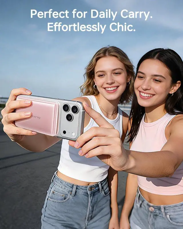 Alt view image 6 of 7 - Ultra-Slim 5000mAh Magnetic Wireless Power Bank for iPhone | Fast Portable Charger with USB C Charging for MagSafe Battery Pack for 17/16/15/14/13/12 Series Travel Essentials Pink