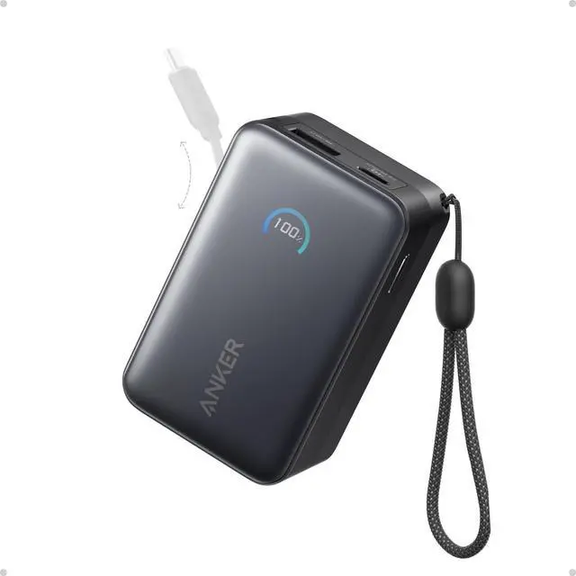 Main image of Nano Power Bank 45W 10 000mAh Portable Charger iPhone Battery Pack | Built-In Retractable USB-C Cable for iPhone 17 / 16 Series iPad Galaxy Pixel and More Compact Travel Design