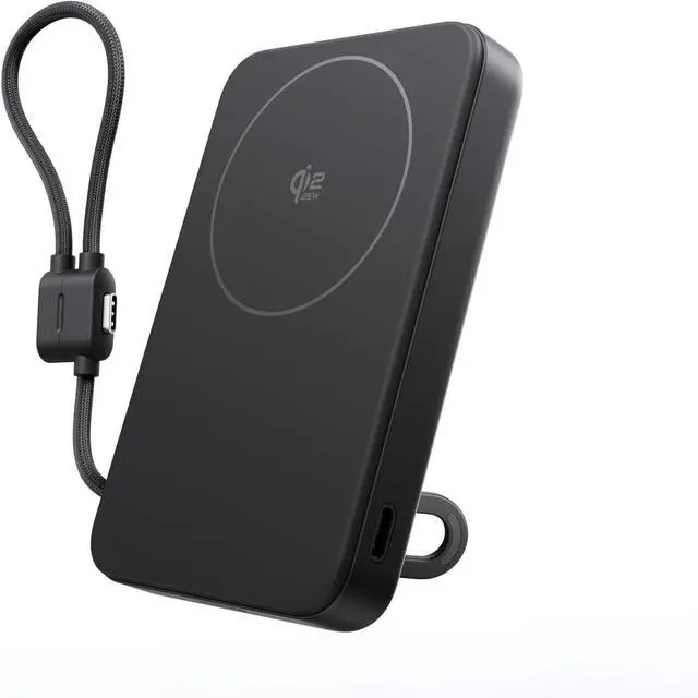Main image of Rapid Mag Power Bank Qi2.2 25W MagSafe-Compatible Portable Charger 10 000mAh Magnetic Power Charger with Built-in USB-C Cable and Foldable Stand for iPhone 17/16/15