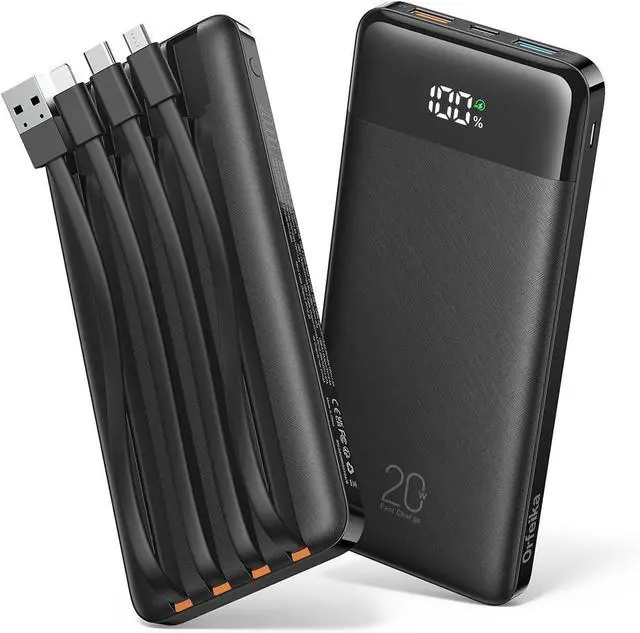 Main image of 20000mAh Power Bank Fast Charging Portable Charger with 4 Built-in Cables & 6 Outputs 20W PD USB C Battery Pack Compatible with iPhone 16/15 Galaxy Android iPad & More (Travel Essential)