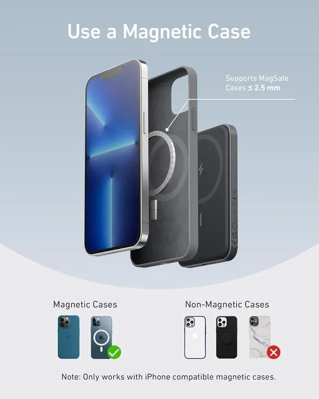 Alt view image 6 of 6 - 621 MagGo Power Bank 5 000mAh Magnetic Portable Charger | Travel Essential Battery Pack with USB-C Cable Compatible with iPhone 16 / 15 / 14 / 13 / 12 Series