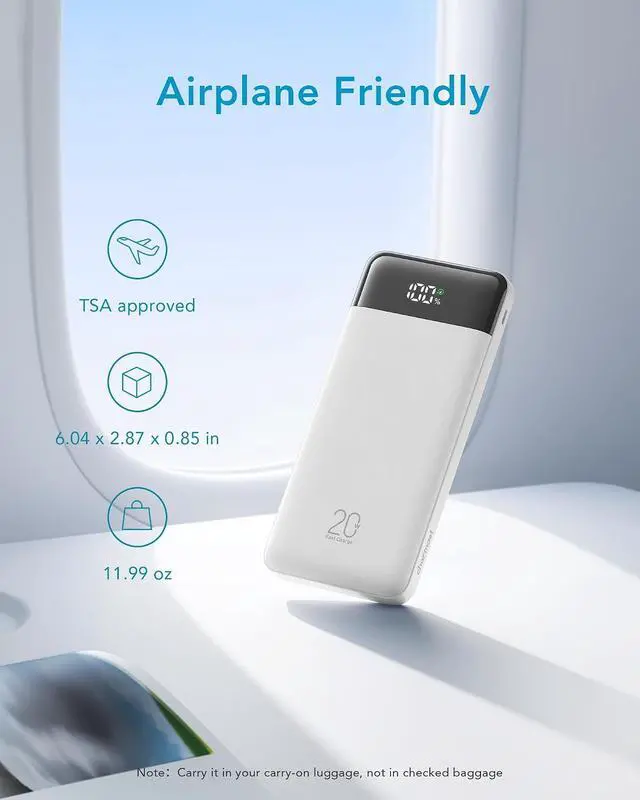 Alt view image 5 of 7 - Portable Charger Built-in Cables 20000mAh Power Bank 6-Output | Travel Fast Charging Battery Pack for iPhone 17/16/15 Android Flight-Approved Multi-Device USB-C & USB-A LED %
