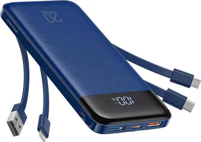 Main image of Portable Charger Built-in Cables 20000mAh Power Bank 6-Output | Travel Fast Charging Battery Pack for iPhone 17/16/15 Android Flight-Approved Multi-Device USB-C & USB-A LED %