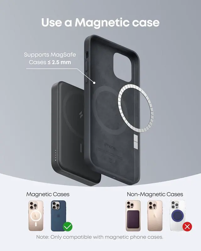 Alt view image 6 of 6 - 622 Magnetic Power Bank 5 000mAh Foldable Wireless Portable Charger | Battery Pack with Stand and Side USB-C Port Magsafe-Compatible for iPhone 16 / 15 / 14 / 13 Series