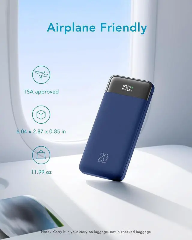 Alt view image 5 of 7 - Portable Charger Built-in Cables 20000mAh Power Bank 6-Output | Travel Fast Charging Battery Pack for iPhone 17/16/15 Android Flight-Approved Multi-Device USB-C & USB-A LED %