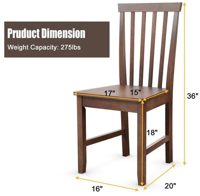 Alt view image 6 of 6 - Set of 2 Dining Chairs with Solid Wooden Legs