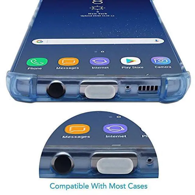 Alt view image 3 of 3 - PortPlugs USB-C Dust Plugs (10-Pack) - Compatible w/iPhone 15, Galaxy S24-S20, Pixel, MacBook, iPad, Switch & Other Type-C Ports - Incl. Cleaning Brush (Clear)