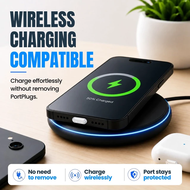 Alt view image 4 of 5 - USB-C Dust Plugs 50 Pack with Cleaning Brush, Charging Port Covers, Clear