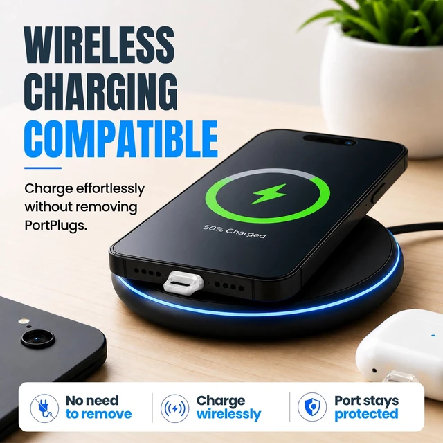 Alt view image 4 of 7 - USB C Dust Plugs 10 Pack with Easy Grip Tabs and Cleaning Brush, Clear