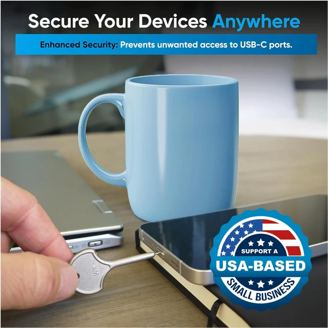 Alt view image 2 of 7 - USB C Port Blockers 25 Pack, Stainless Steel Security Locks with 2 Keys