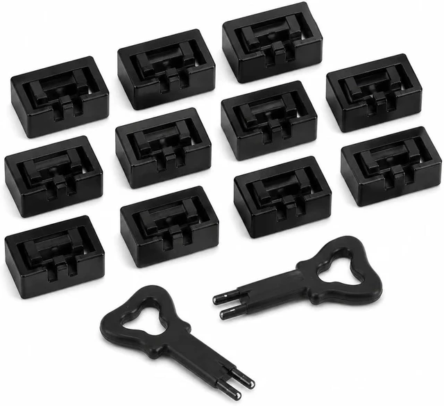 Main image of PortPlugs USB-A Port Blockers, 10 USB Port Locks, 2 Removal Keys, Black