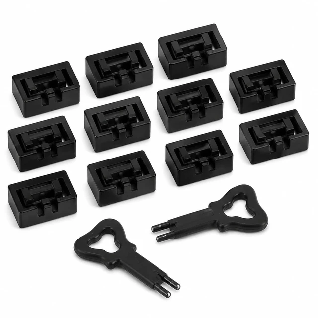 Alt view image 2 of 2 - PortPlugs USB-A Port Blockers, 10 USB Port Locks, 2 Removal Keys, Black