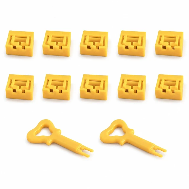 Alt view image 2 of 2 - PortPlugs USB-A Port Blockers, 10 USB Port Locks, 2 Removal Keys, Yellow