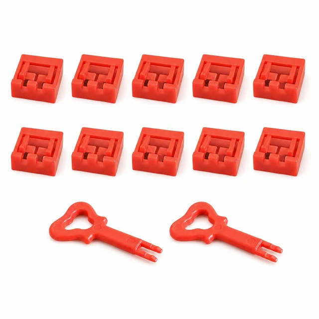 Alt view image 2 of 2 - PortPlugs USB-A Port Blockers, 10 USB Port Locks, 2 Removal Keys, Red