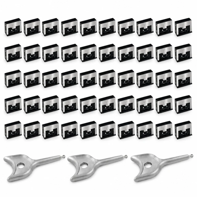 Main image of USB A Metal Port Blockers 50 Pack, Security Locks with 2 Keys, Black