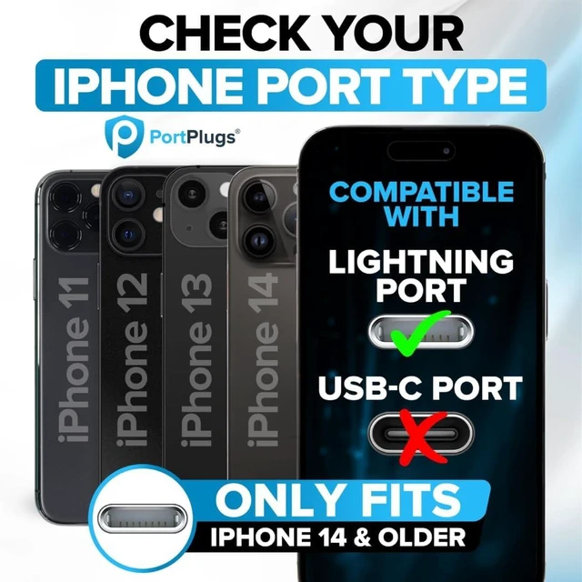 Alt view image 3 of 7 - PortPlugs Lightning Dust Plugs 50 Pack with Cleaning Brush, Low-Profile Port Covers - Clear