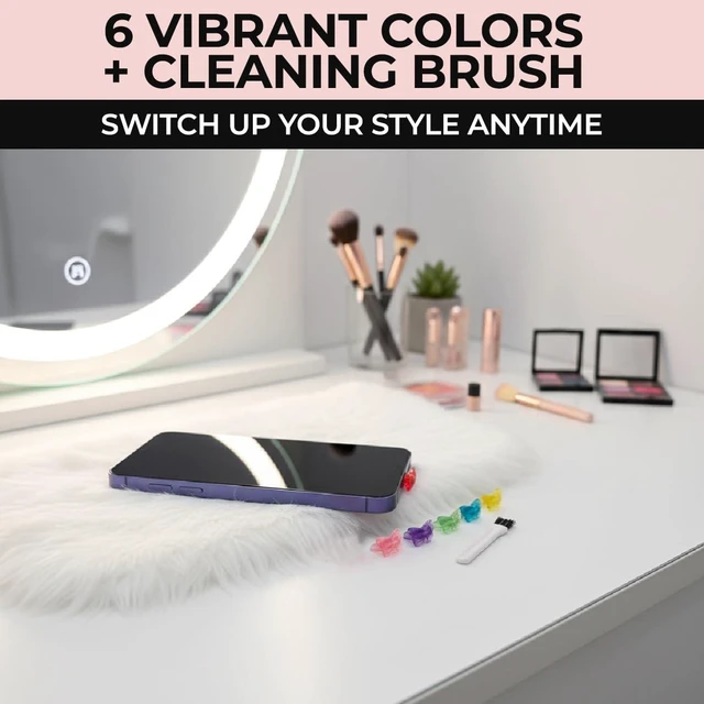 Alt view image 2 of 6 - PortPops Butterfly USB-C Dust Plugs, 6 Pieces with Cleaning Brush, Colorful Decorative Charms for USB-C Devices - Assorted Colors