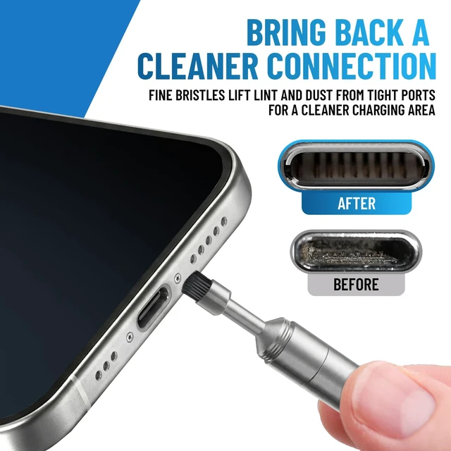 Alt view image 3 of 7 - PortPlugs SIM Card Ejector Tool and Charging Port Cleaning Brush Keychain