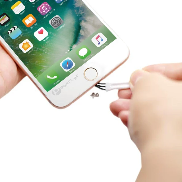 Alt view image 5 of 7 - PortPlugs SIM Card Ejector Tool 6 Pack with Textured Grip and Cleaning Brush - Silver