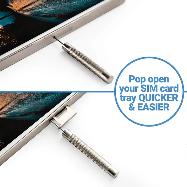 Alt view image 4 of 7 - PortPlugs SIM Card Ejector Tool 6 Pack with Textured Grip and Cleaning Brush - Silver