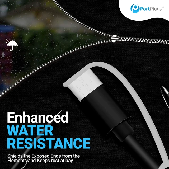 Alt view image 3 of 7 - PortPlugs USB-C Cable Dust Caps, 5 Pieces with Integrated Tether, Compatible with Most USB-C Cables - Clear