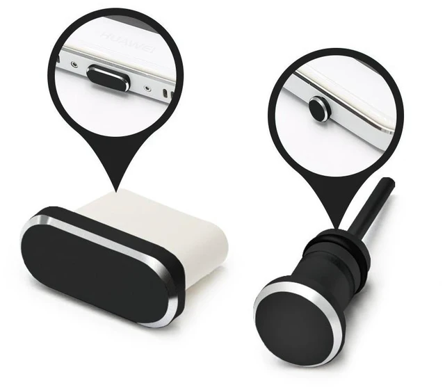 Alt view image 4 of 7 - PortPlugs USB-C Aluminum Dust Plug with Holder, SIM Ejector Tool and Cleaning Brush
