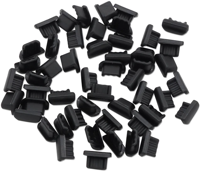 Alt view image 7 of 7 - PortPlugs Micro USB Dust Plugs 50 Pack - Black