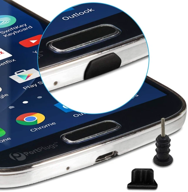 Alt view image 3 of 4 - PortPlugs Micro USB & 3.5mm Jack Covers 5 Pack - Black