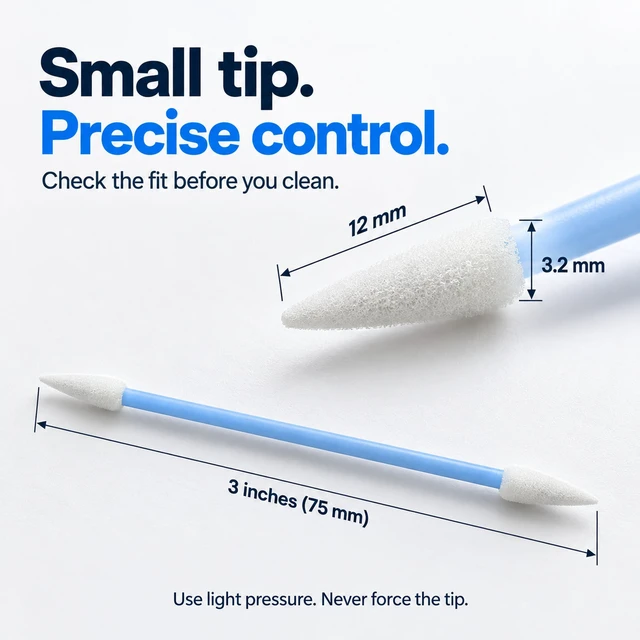 Alt view image 2 of 7 - PortPlugs Double-Tipped Precision Foam Cleaning Swabs, 100 Pack, Lint-Free, for Electronics, Smartphones, USB-C Ports - Tablets & Earbuds