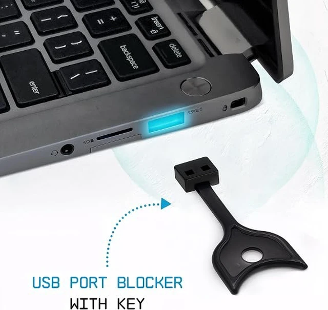 Alt view image 2 of 7 - PortPlugs USB-A Port Blockers 50 Pack with 3 Removal Keys - Black