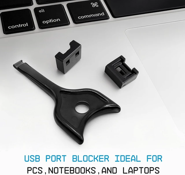 Alt view image 7 of 7 - PortPlugs USB-A Port Blockers 50 Pack with 3 Removal Keys - Black
