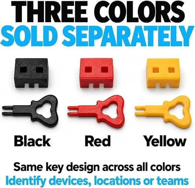 Alt view image 7 of 7 - PortPlugs USB-A Port Blockers, 10 Pack USB Access Security Locks with 2 Dual-Prong Removal Keys - Black