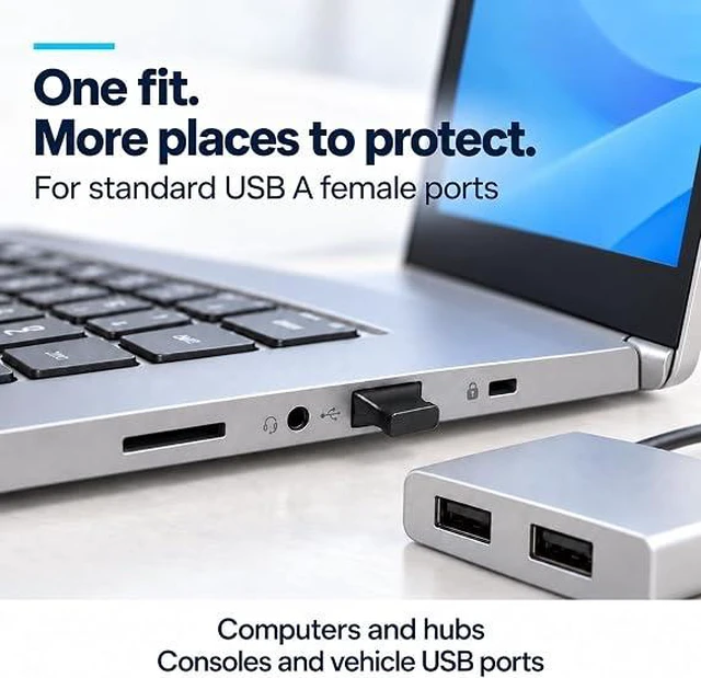 Alt view image 5 of 7 - PortPlugs USB-A Dust Plugs, 50 Pack Black Port Covers with Easy-Grip Tabs - Snug Fit and Easy Removal