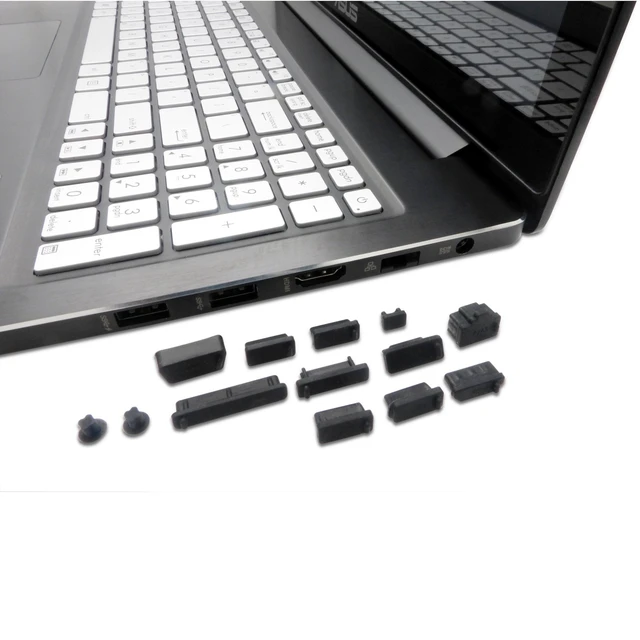 Alt view image 3 of 5 - PortPlugs Laptop Port Dust Plugs 13 Piece Set - Black
