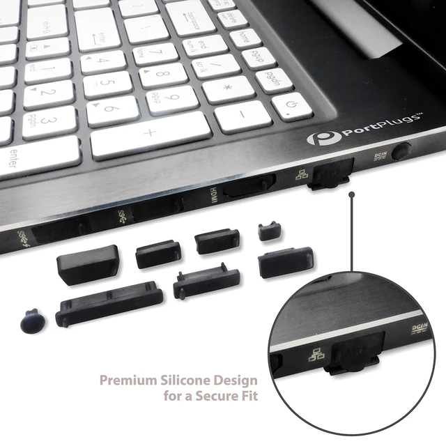 Alt view image 2 of 5 - PortPlugs Laptop Port Dust Plugs 13 Piece Set - Black
