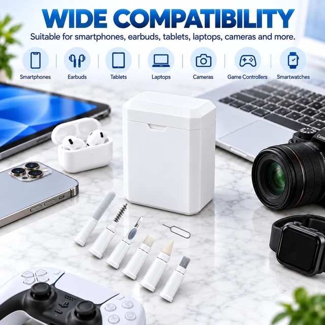 Main image of PortPlugs Mobile Cleaning Kit, 7-in-1 Phone and Electronics Cleaning Tool Set