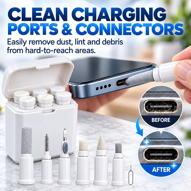 Alt view image 5 of 7 - PortPlugs Mobile Cleaning Kit, 7-in-1 Phone and Electronics Cleaning Tool Set