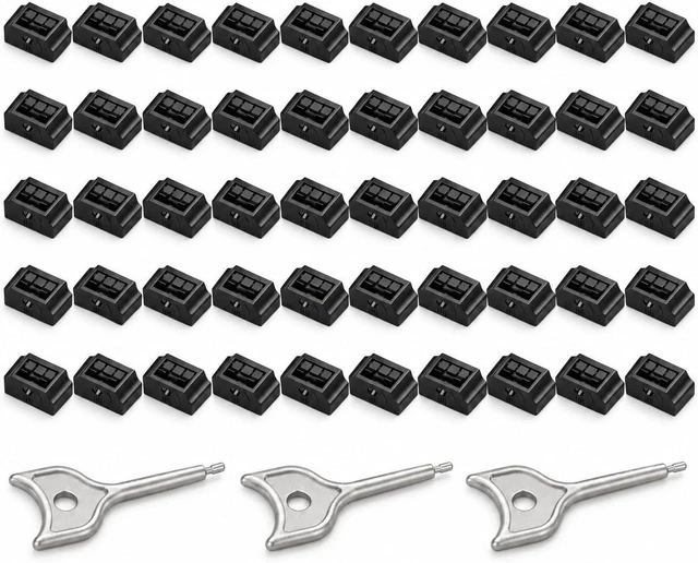 Main image of PortPlugs HDMI Port Blockers, 50-Pack PE Female Port Access Locks with 3 Removal Keys - Black