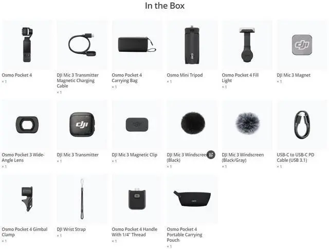 Alt view image 2 of 7 - DJI Osmo Pocket 4 Creator Combo - 1" CMOS Gimbal Camera, 4K/240fps, 107GB Storage, DJI Mic 3, Fill Light, Wide-Angle Lens, Tripod, Vlog Camera * USA In Stock * 1-2 SHIPPING