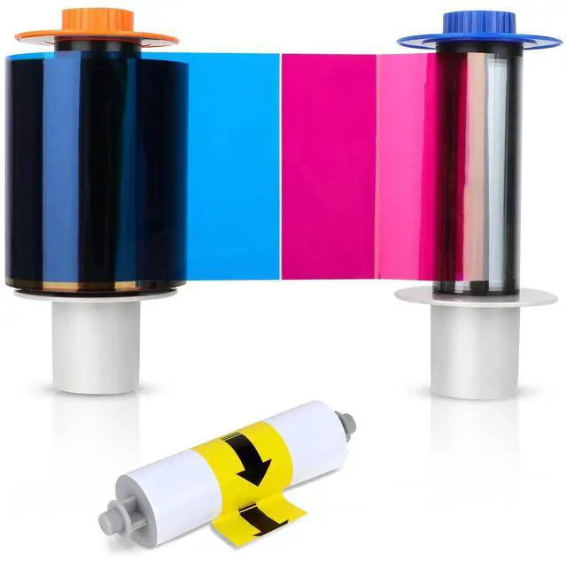 Main image of 84051 YMCK Color Ribbon Compatible with Fargo Hdp5000 / Hdpii Model Printer | 084051 YMCK Full-Color Yields 500 Prints with Clean Spool
