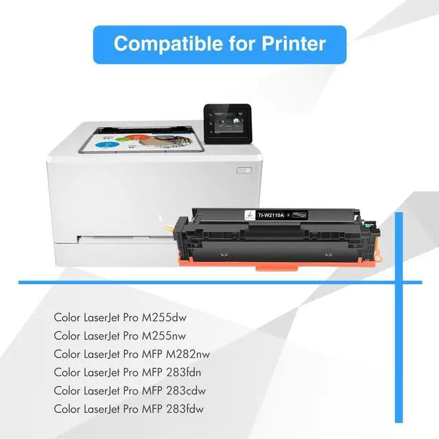 Alt view image 2 of 7 - 206A Toner Cartridges 5 Pack 206X M283fdw M283cdw M255dw with Chip | Compatible for HP 206A W2110A Color LaserJet Pro MFP M283cdw M255dw M283 Pro M255 Printer W2110X Ink High Yield 2*B/C/Y/M